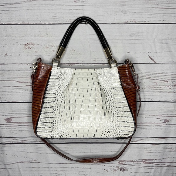 Brahmin Handbags - Auth Brahmin Ruby Pleated Satchel Bag in Tri Color Halo Amado!